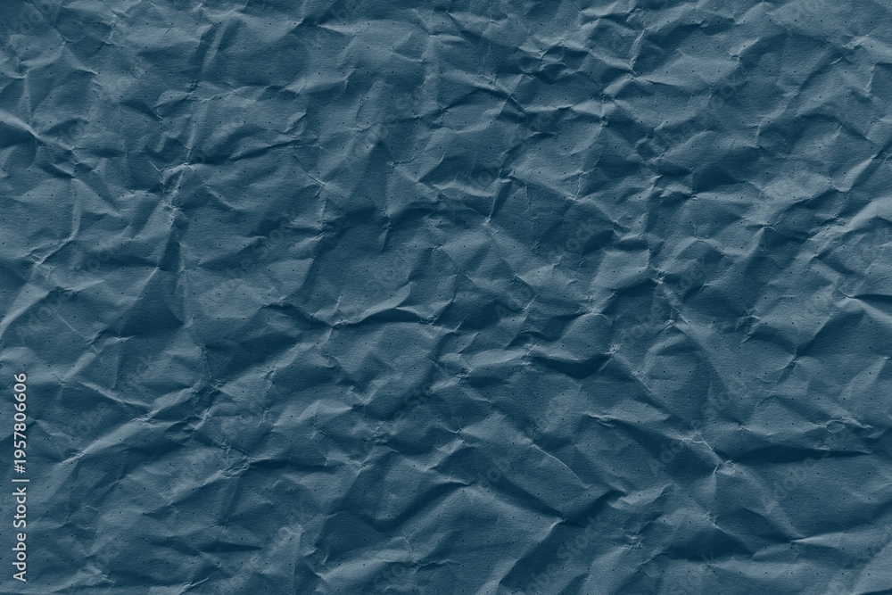 Fototapeta premium Textured blue crumpled paper