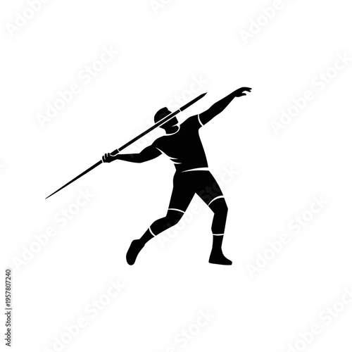 Athlete in motion throwing a javelin.