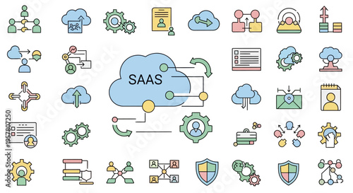 Software as a Service Icons.