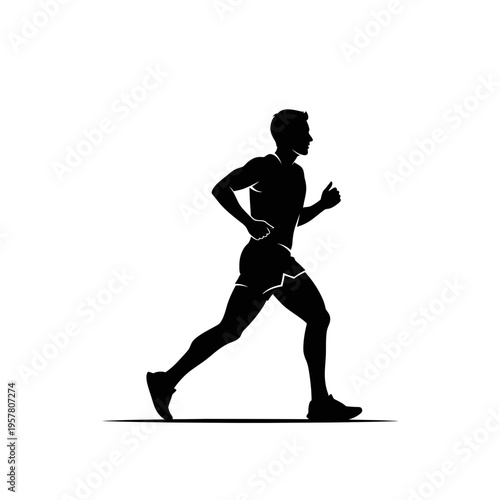 a man running in a dynamic pose.