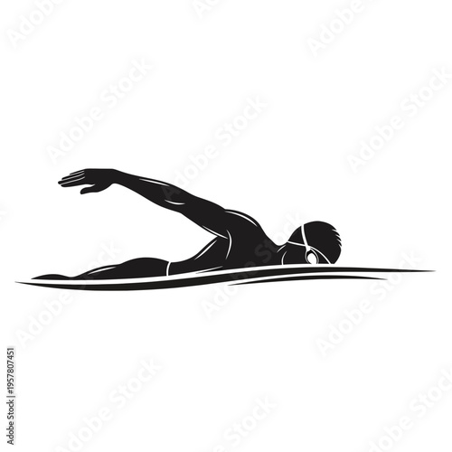 a person swimming in the water.