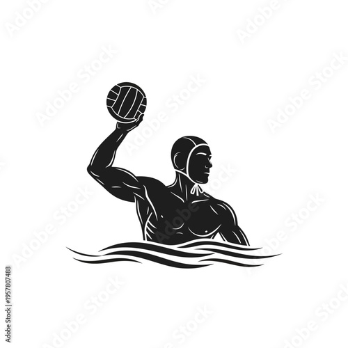 Water polo player throwing ball.