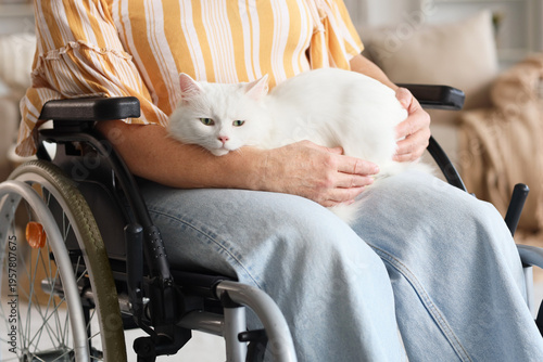 Mature woman in wheelchair ...
