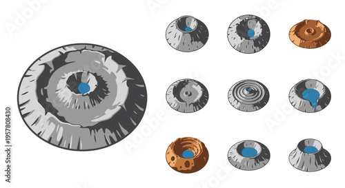 Collection of metal washers and fasteners.