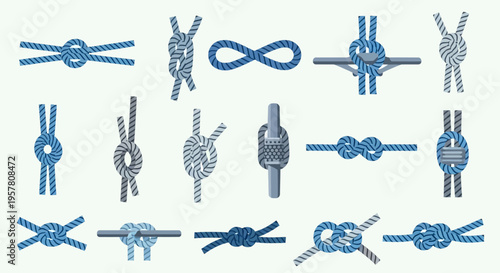 Collection of nautical knots and ropes.