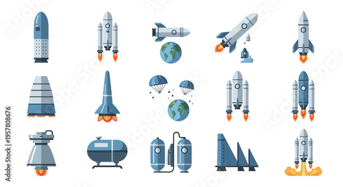 Collection of various rocket ships.