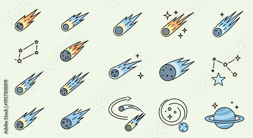 Comet and Meteor Space Objects.