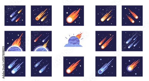 Comet shooting star space meteor.