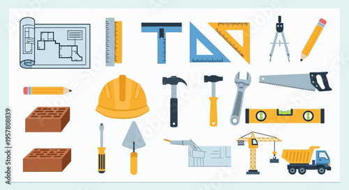 Construction tools and equipment collection.