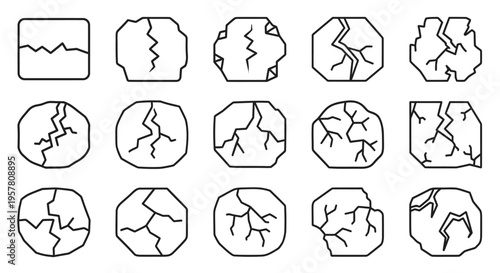 Cracked surface shapes and patterns.