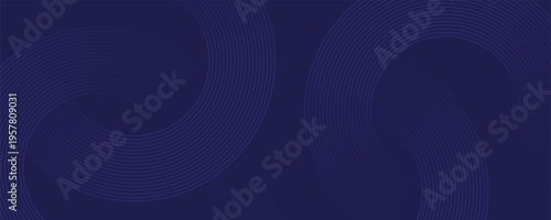 Abstract Navy Blue Background with Elegant Electric Blue Parallel Curved Lines
