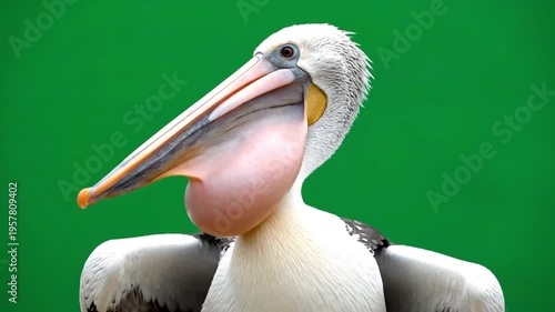 Pelican Bird Close Up Portrait.