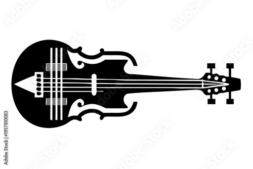 electric cello musical instrument silhouette illustration for modern music performance and sound design