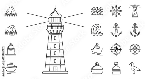 Lighthouse Tower Navigation Aid Structure.