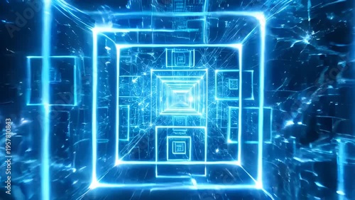 Futuristic QR Code Technology Animation.