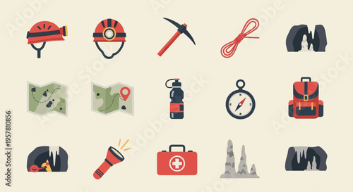 Mining industry icons and symbols.