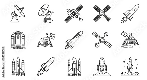 Rockets and Satellites in Space.