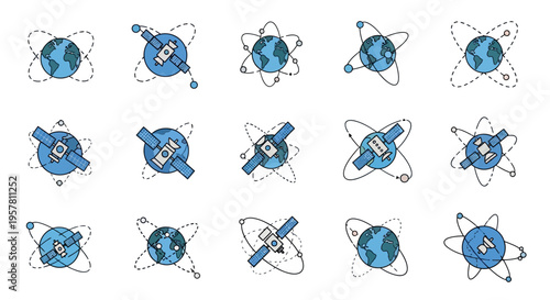 Satellite orbiting the Earth in space.