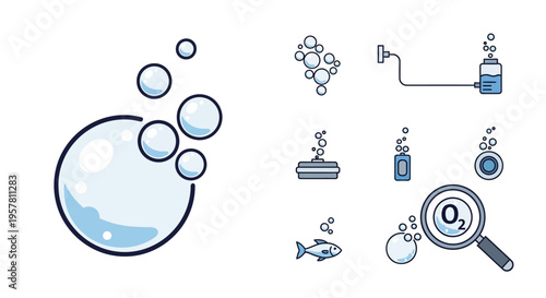 Science and chemistry laboratory icons set.
