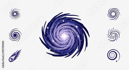 Swirling Spiral Galaxy Formation Patterns.