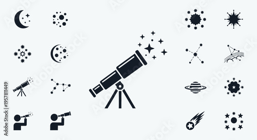 Telescope on a tripod stand.