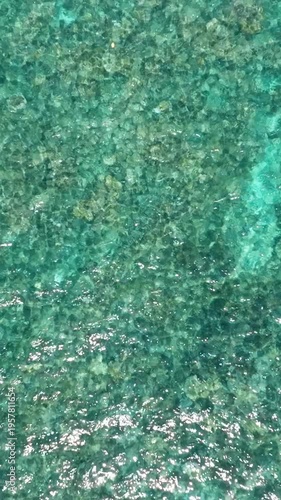 Wallpaper Mural Top view of sea with turquoise water in the Philippines. Camiguin Island. Vertical video. Torontodigital.ca