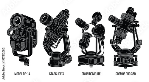 Scientific instruments for astronomy, telescopes and observation equipment