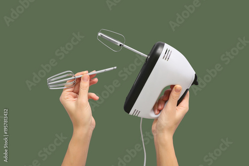 Woman putting chrome beater...