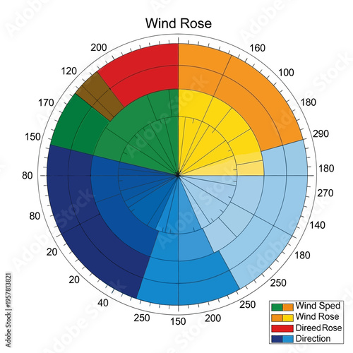 Wind Rose Diagram Meteorological Tool.