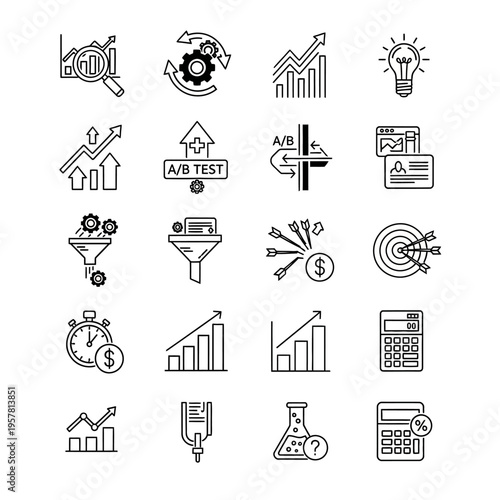 Business finance and technology icons.