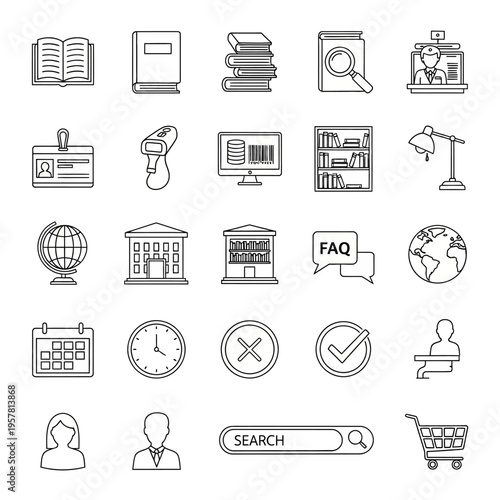 Collection of web and business icons.