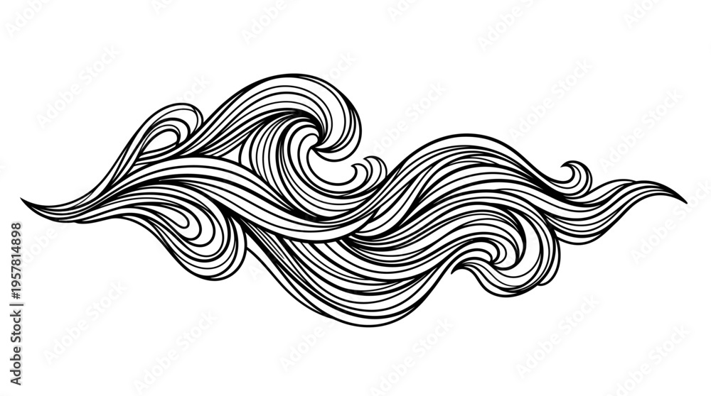 Fototapeta premium Abstract flowing lines creating a dynamic wave pattern, suitable for artistic backgrounds