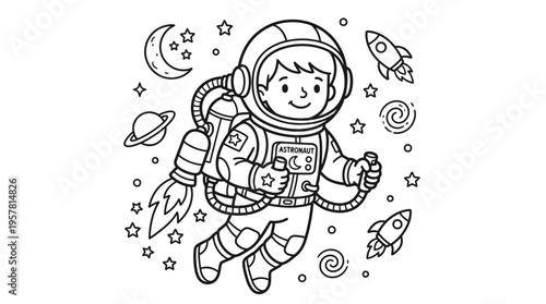 Astronaut in Space Suit Smiling.