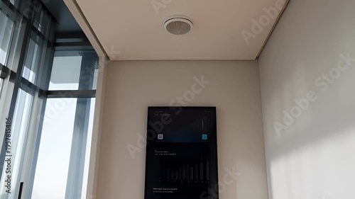 Robot Vacuum Cleans Wood Floor.