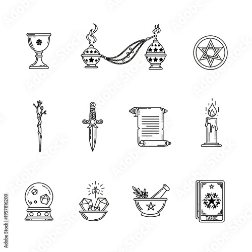 Various occult and mystical symbols.