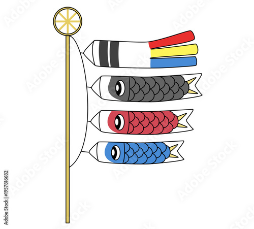 シンプルな鯉のぼりのイラスト