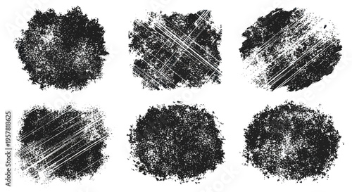 Set of grunge textures, distressed overlays, rough, scratched, abstract background