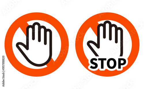 手のストップマークのアイコン素材セット