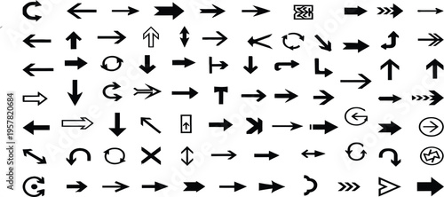 Collection of various arrow symbols and icons