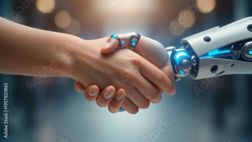 Human and robot handshake partnership and technological advancement