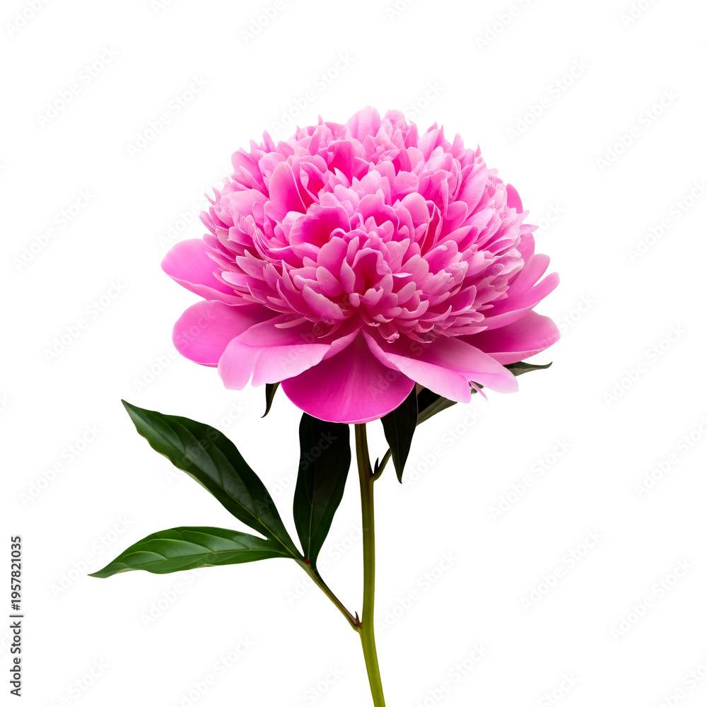 Fototapeta premium A large pink peony flower on transparent background