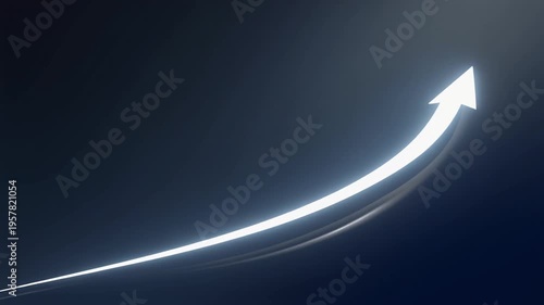 Abstract White Light Streak Moving Across Deep Navy and Graphite Gradient Background