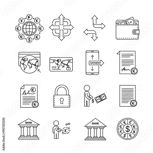 Banking and finance icons set.