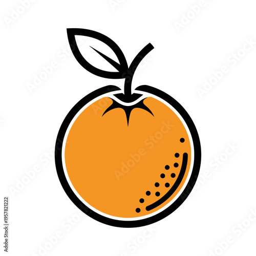 Black and orange fruit icon design.