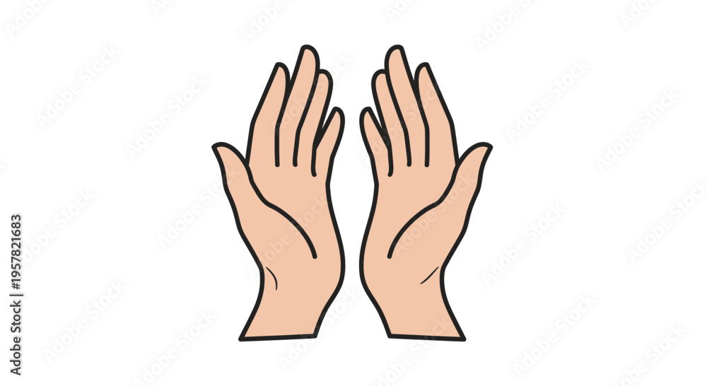 Obraz premium Two open hands palms up isolated on white background
