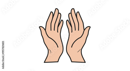 Wallpaper Mural Two open hands palms up isolated on white background Torontodigital.ca