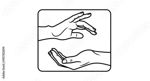 Wallpaper Mural Hands reaching and receiving in black and white icon vector illustration Torontodigital.ca