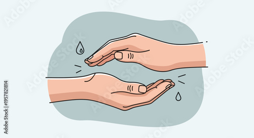 Wallpaper Mural Hands washing with water drops illustration vector hygiene concept Torontodigital.ca