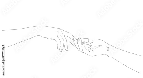 Wallpaper Mural Minimalist line art of intertwined hands symbolizing connection and unity Torontodigital.ca