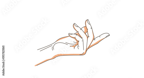 Wallpaper Mural Outlined hand gesture with fingers gently curved against a white background Torontodigital.ca